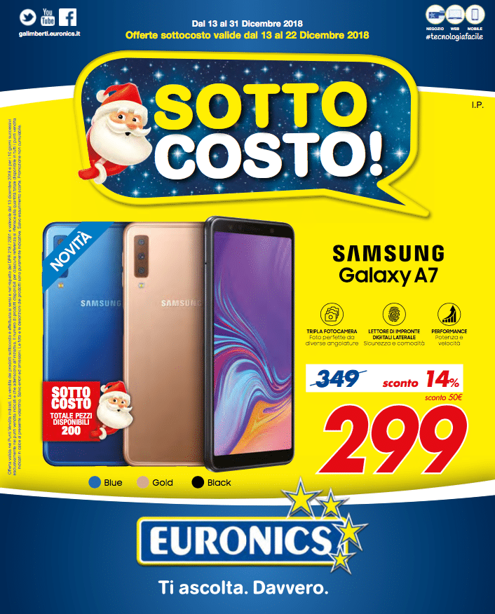 Sottocosto Euronics: il volantino natalizio con gli sconti validi fino al 22 dicembre