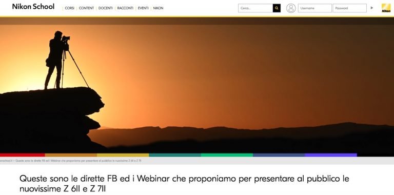 Nikon Z 7II e Z 6II: il programma delle dirette Facebook e dei Webinar. Come iscriversi
