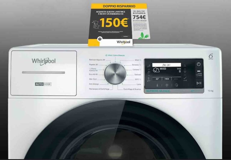 Whirlpool: promozione Doppio Risparmio con l’acquisto di una lavatrice o una lavasciuga
