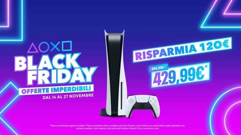 Ps5: un super Black Friday anche in Italia con 120 euro di sconto su console, bundle e DualSense