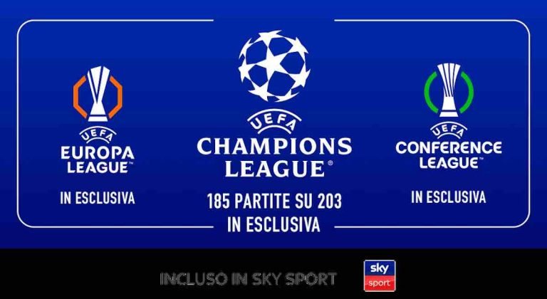 Sky: partenza a razzo per la Champions con Juventus-Borussia Dortmund